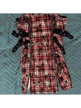 Current Mood Women's Red and Multi Plaid Graphix Dress